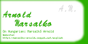 arnold marsalko business card