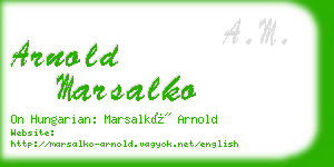 arnold marsalko business card